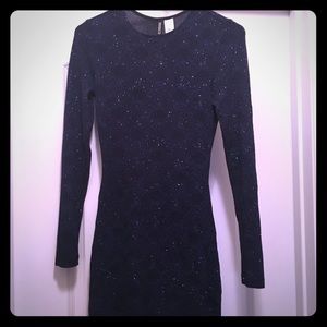Navy Blue Sparkle Bodycon dress (from H&M)